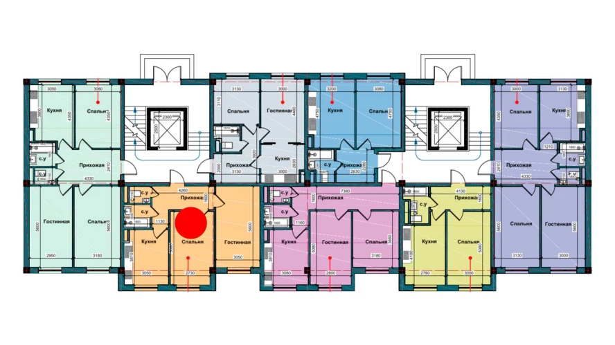 2-комнатная квартира 59.4 м²  1/1 этаж