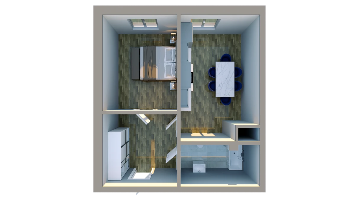 1-комнатная квартира 52.3 м²  8/8 этаж