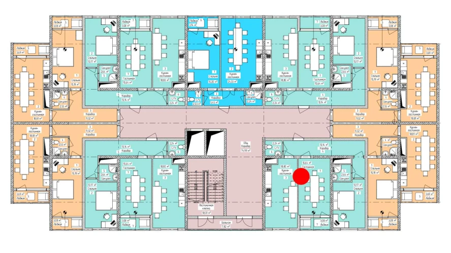 3-xonali xonadon 68.71 m²  6/6 qavat