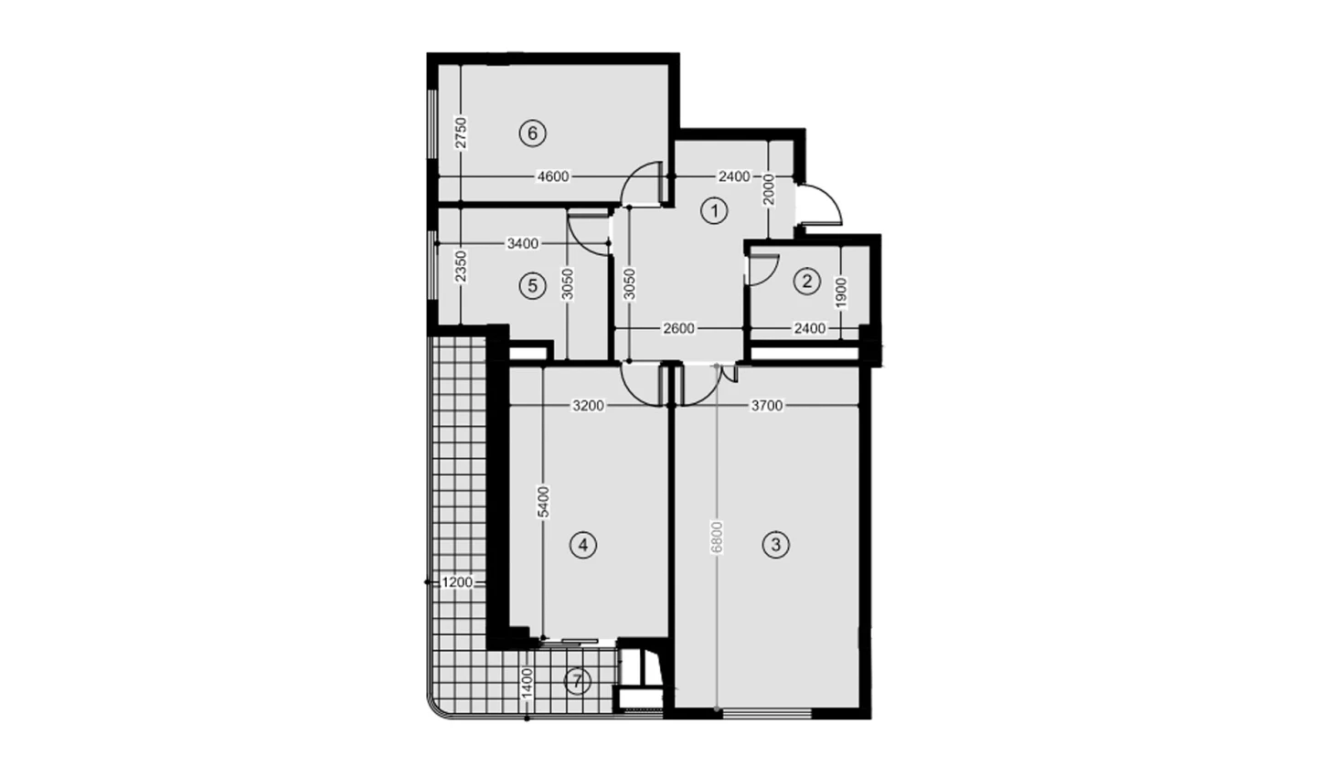 4-xonali xonadon 92.4 m²  3/3 qavat