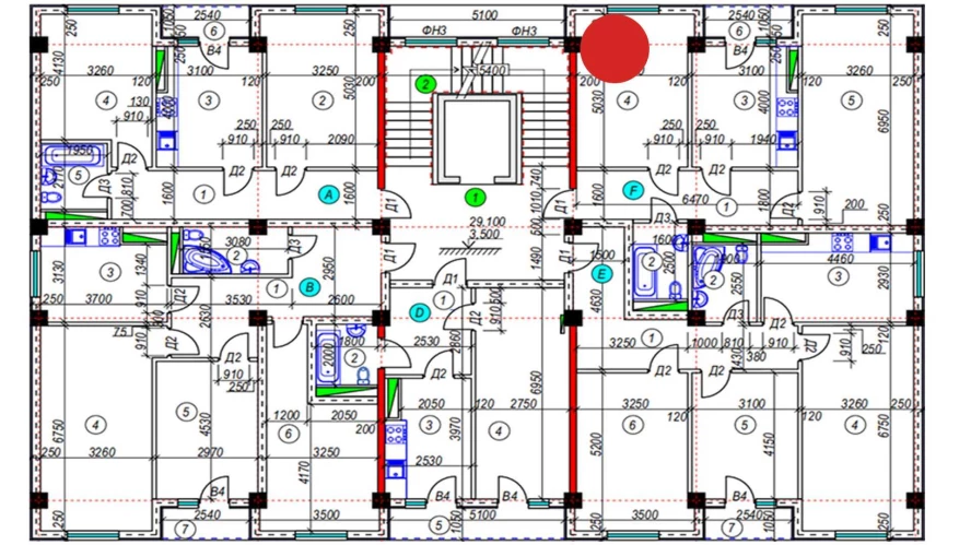 2-xonali xonadon 68.19 m²  7/7 qavat