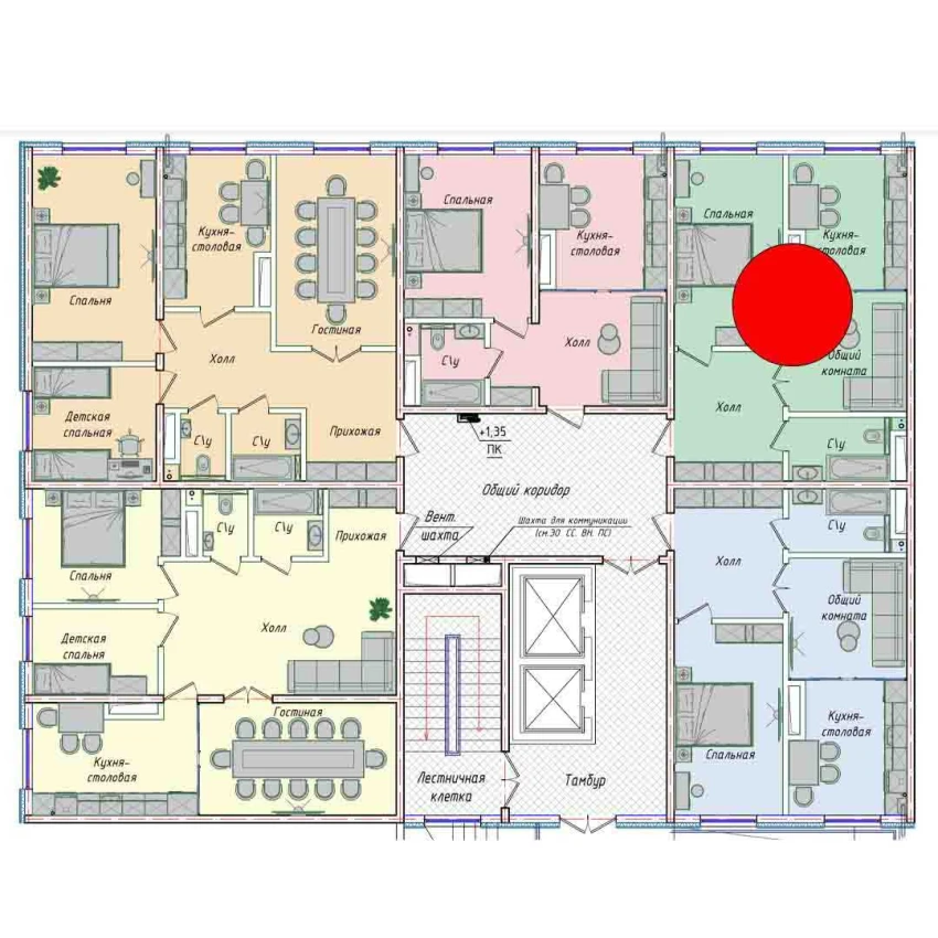 2-комнатная квартира 50.85 м²  1/1 этаж