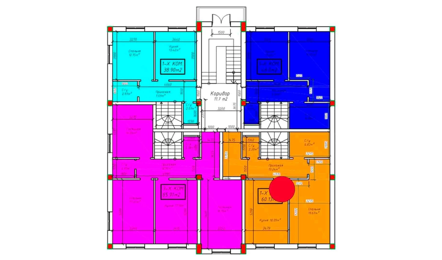 1-комнатная квартира 78.89 м²  1/1 этаж