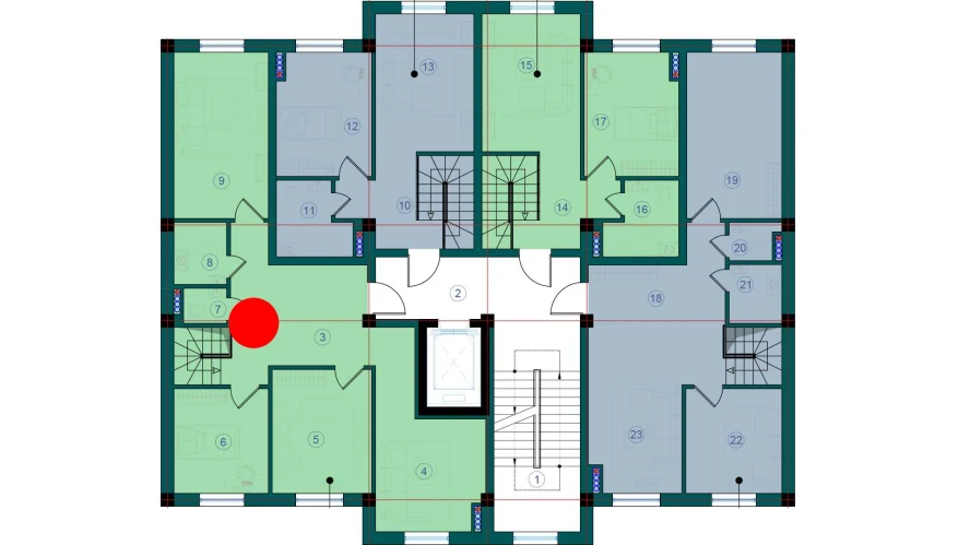 3-xonali xonadon 162.7 m²  7/7 qavat | Bristol Turar-joy majmuasi