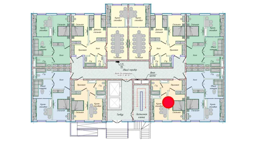 1-комнатная квартира 35.73 м²  1/1 этаж