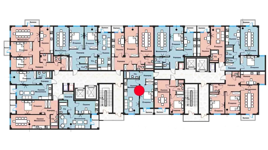 1-комнатная квартира 48.61 м²  6/6 этаж