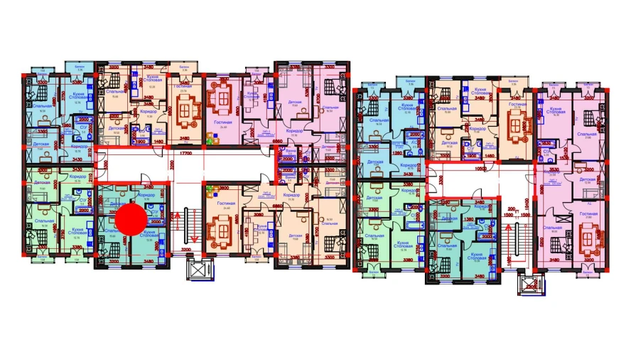 2-комнатная квартира 53 м²  10/10 этаж