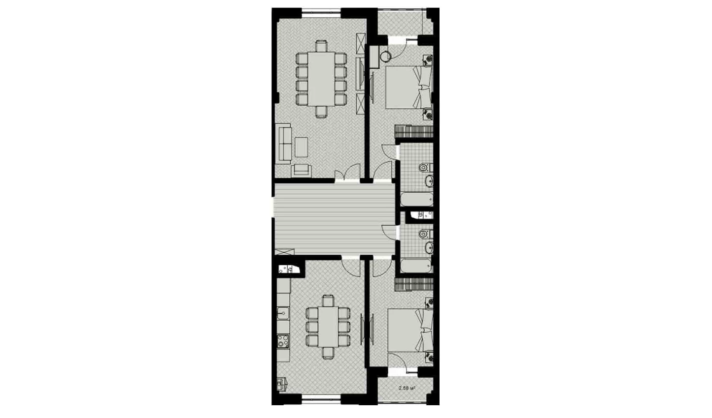 3-комнатная квартира 109.16 м²  7/7 этаж