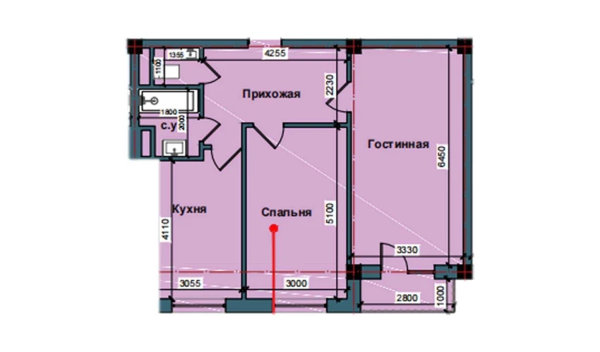 2-xonali xonadon 71 m²  6/10 qavat | NUR BARAKA Turar-joy majmuasi