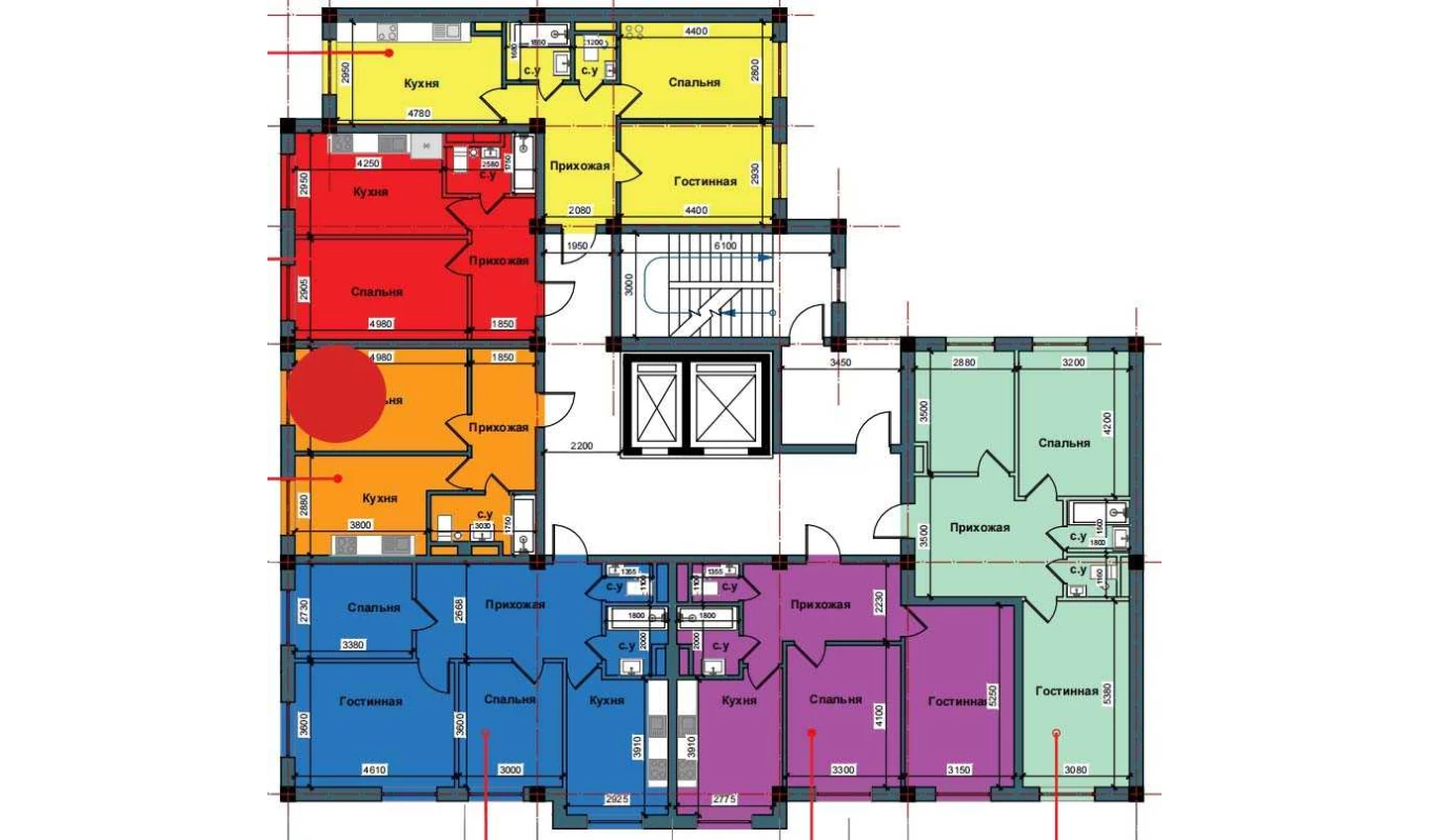 1-комнатная квартира 41.5 м²  1/1 этаж