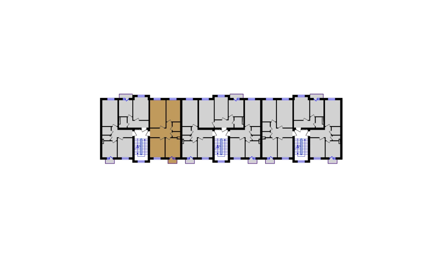 3-xonali xonadon 74.08 m²  5/5 qavat