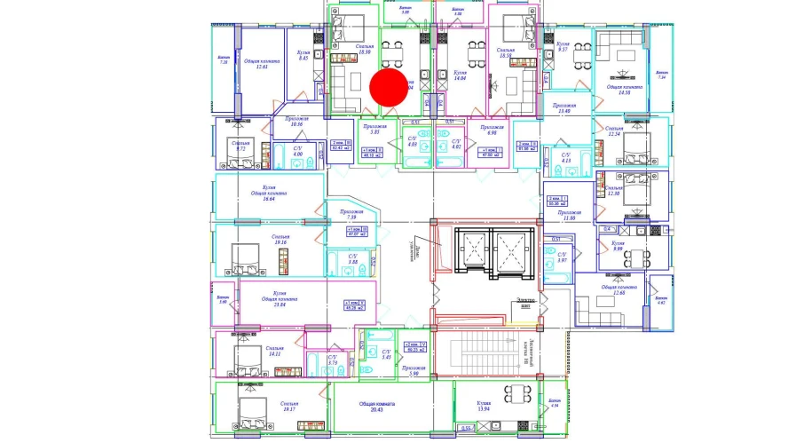 1-комнатная квартира 46.1 м²  8/8 этаж