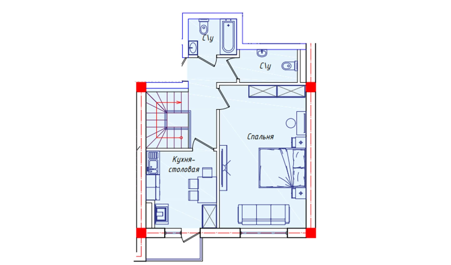 3-комнатная квартира 107.9 м²  7/7 этаж