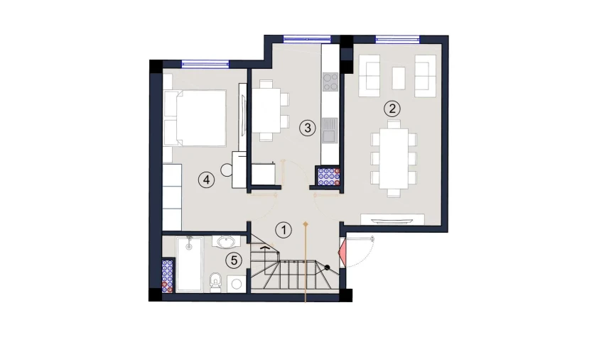 2-комнатная квартира 117 м²  1/9 этаж | Жилой комплекс FLORYA RESIDENCE