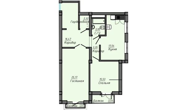 2-xonali xonadon 86.84 m²  7/10 qavat | Samarqand Park Avenue Turar-joy majmuasi