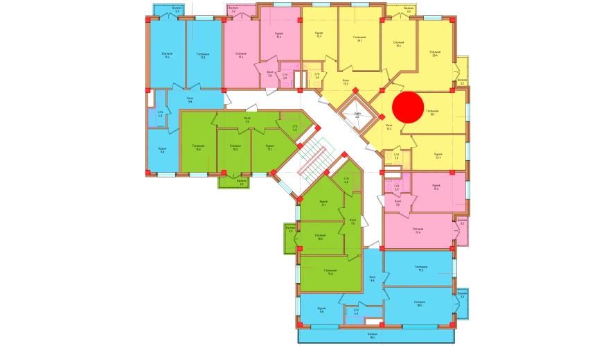 2-комнатная квартира 70.47 м²  5/5 этаж