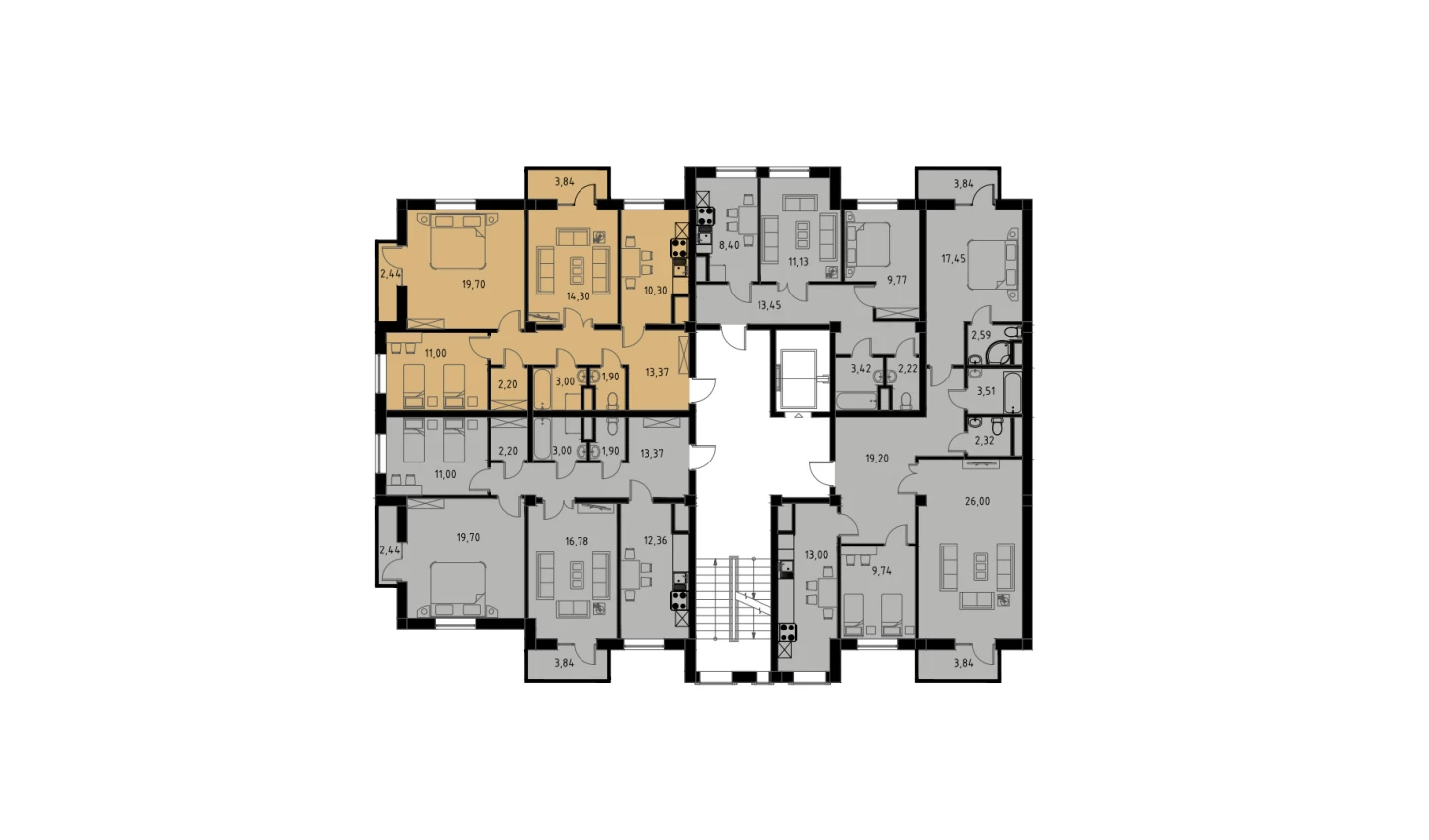 3-комнатная квартира 77.65 м²  5/5 этаж