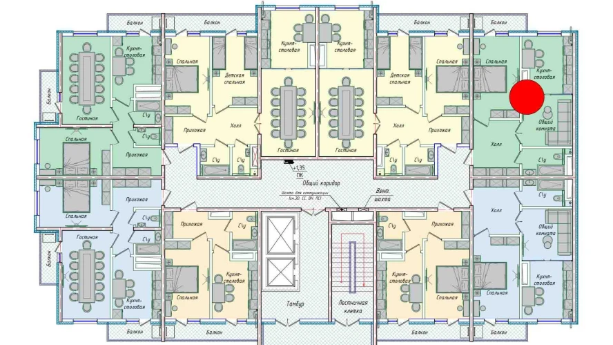 2-комнатная квартира 50.7 м²  15/15 этаж