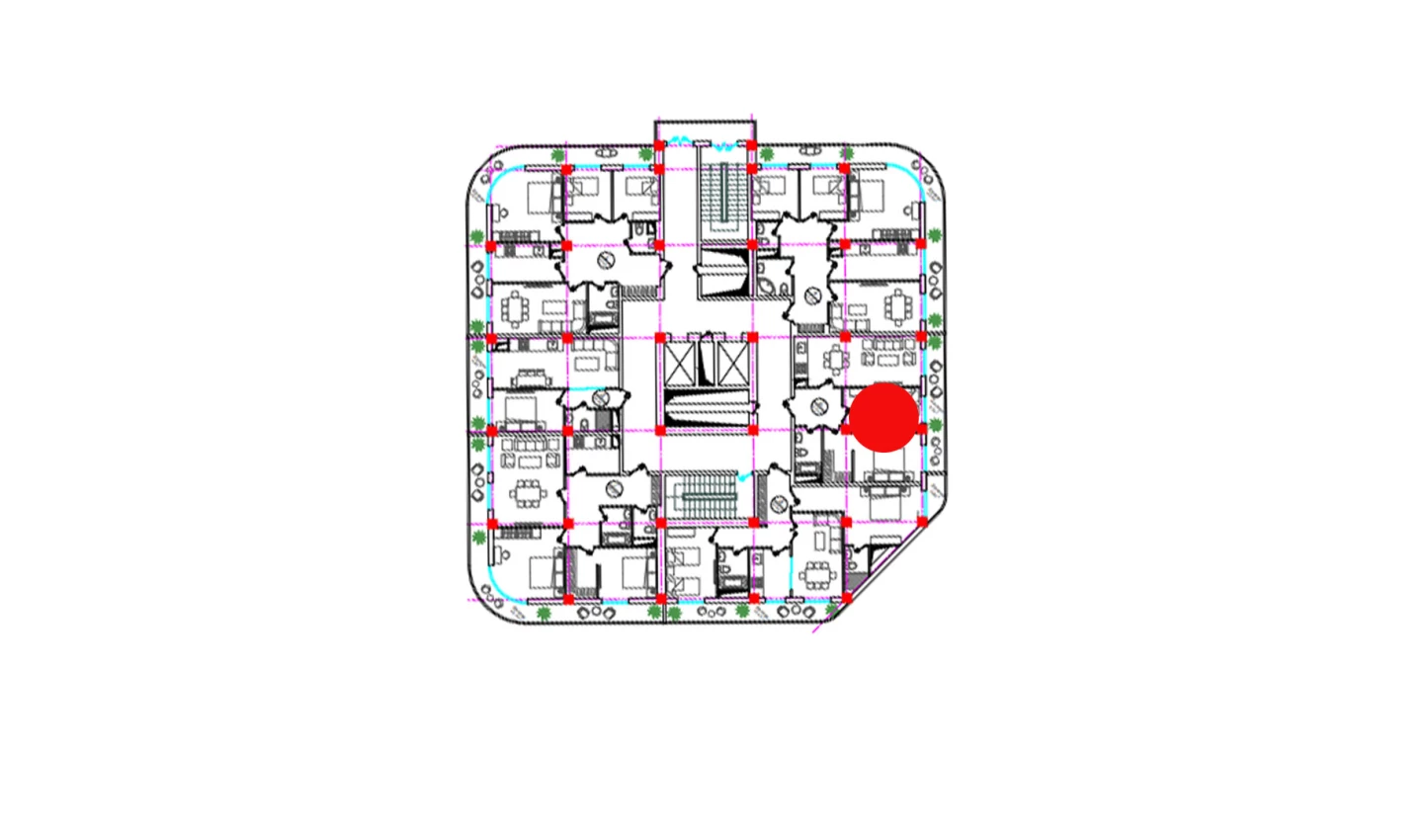 2-комнатная квартира 61.3 м²  22/22 этаж