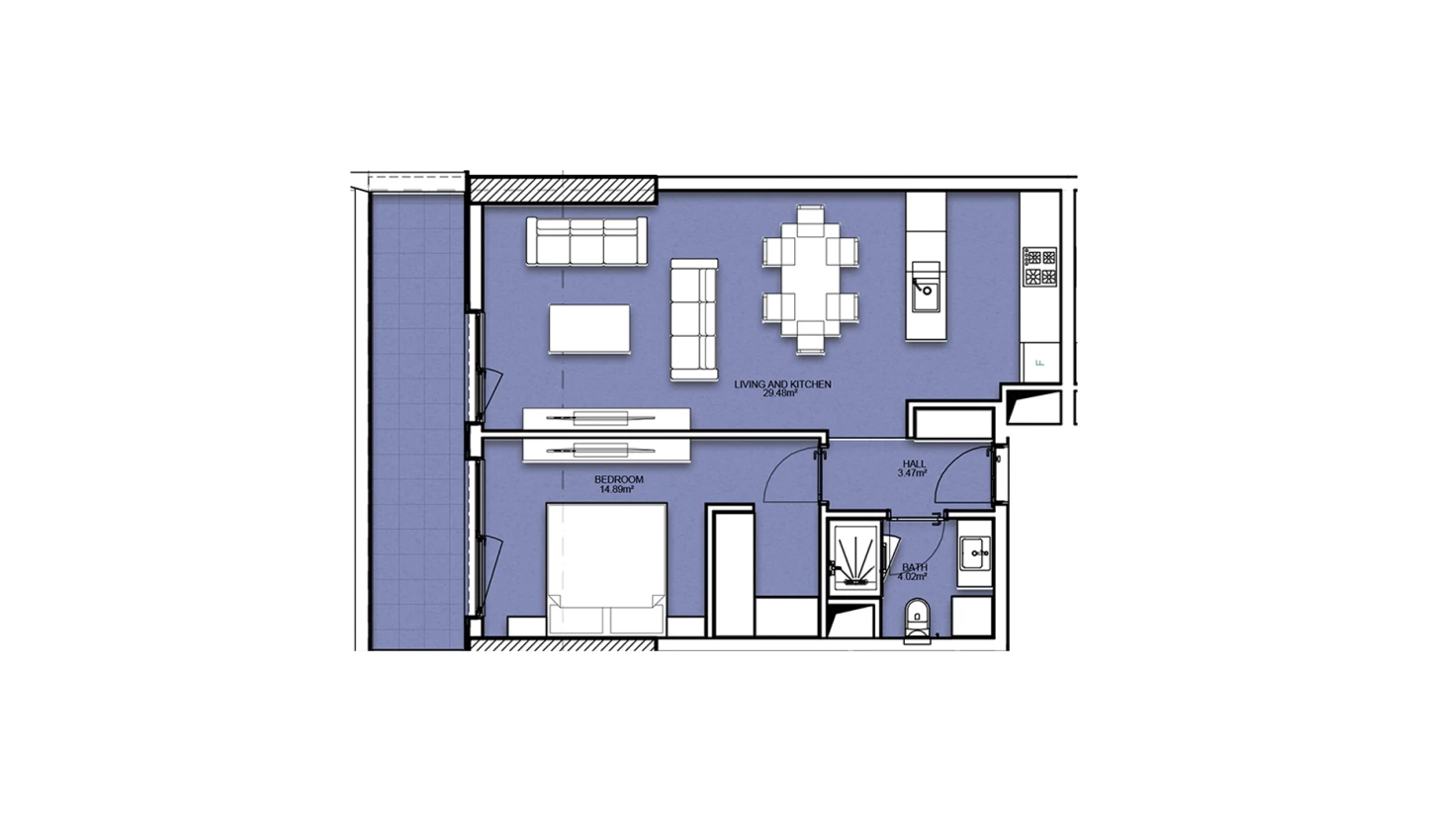 2-комнатная квартира 63.09 м²  8/8 этаж