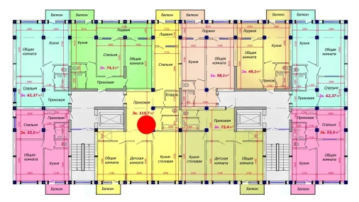 3-комнатная квартира 110.7 м²  9/9 этаж | Жилой комплекс VATAN