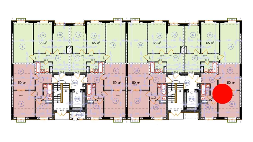 2-комнатная квартира 50 м²  7/7 этаж