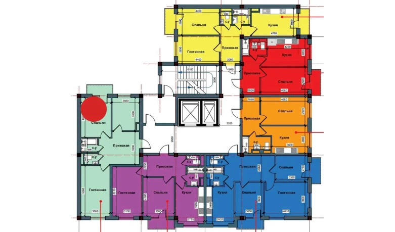 2-комнатная квартира 60.7 м²  8/10 этаж | Жилой комплекс NUR BARAKA