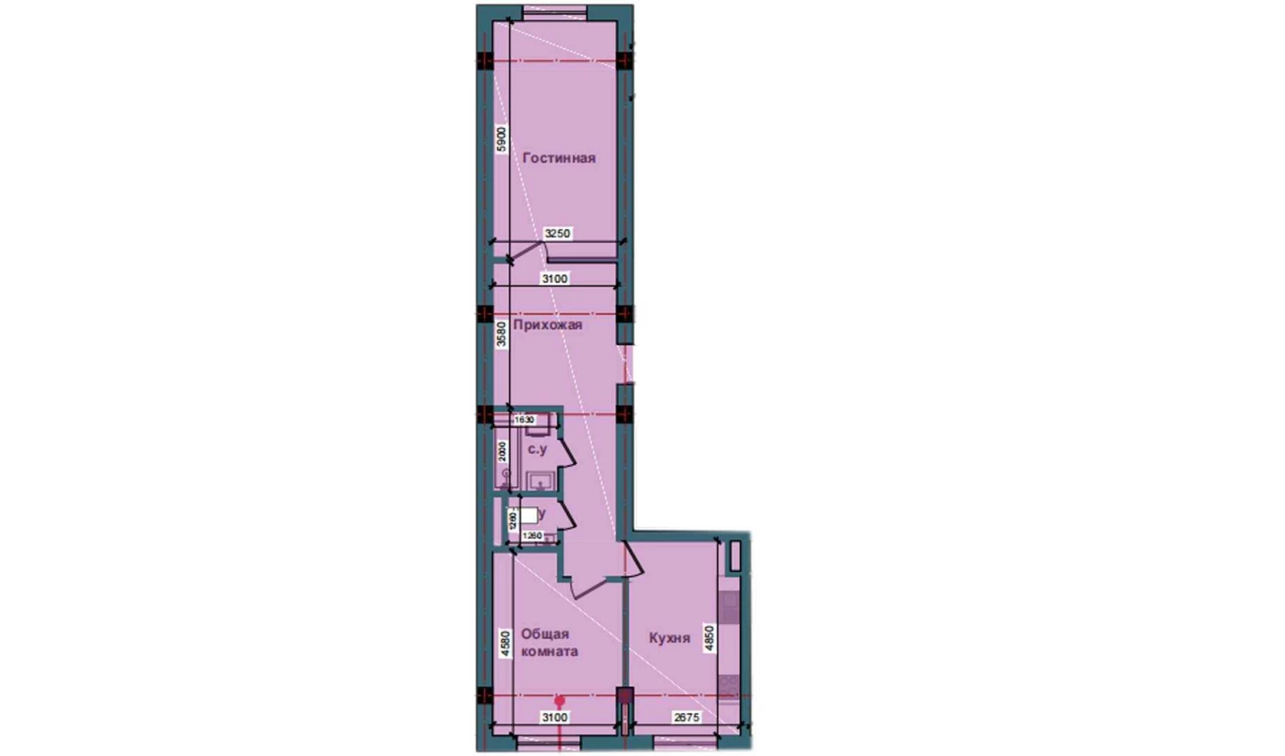 2-xonali xonadon 70.7 m²  3/3 qavat