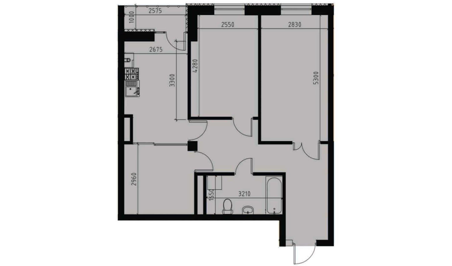 2-комнатная квартира 67.38 м²  5/5 этаж