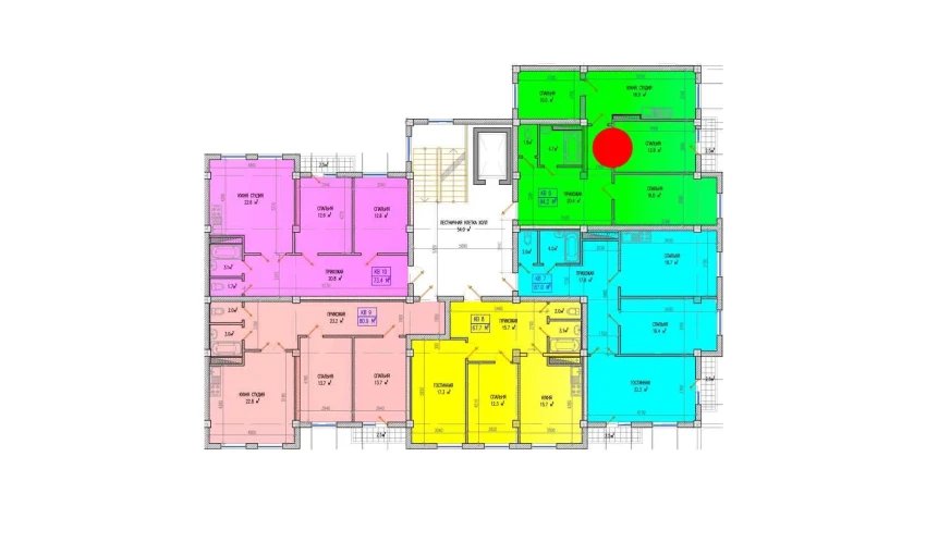 3-комнатная квартира 84.2 м²  2/2 этаж