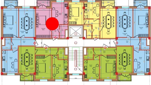 1-комнатная квартира 41.88 м²  7/8 этаж | Жилой комплекс "Markaz"