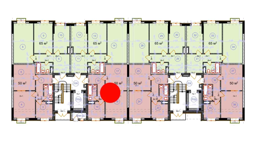 2-комнатная квартира 50 м²  4/4 этаж