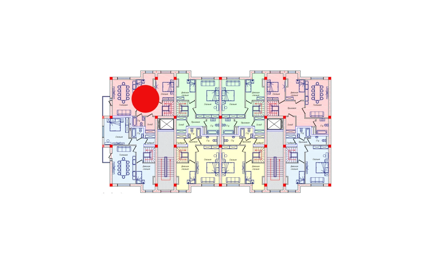 3-комнатная квартира 69 м²  8/8 этаж