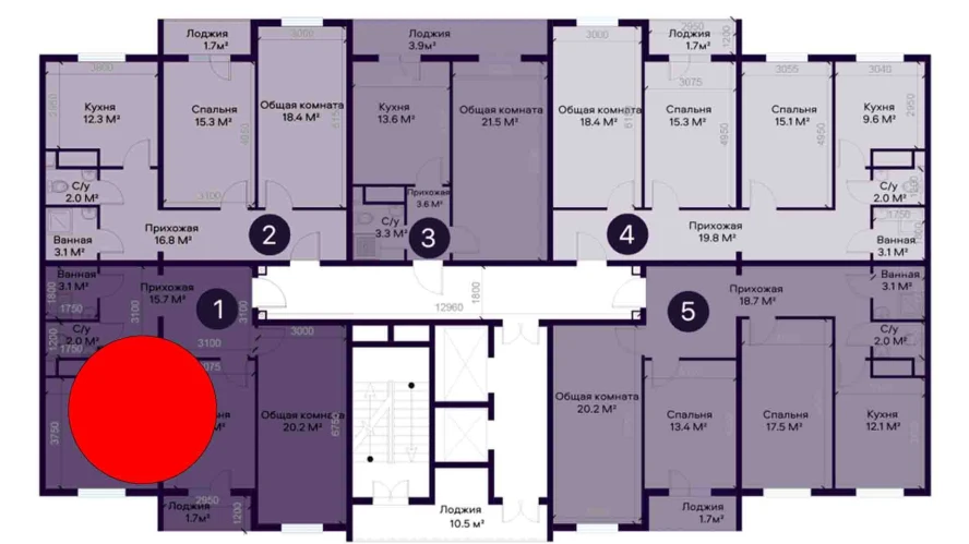 2-xonali xonadon 55.1 m²  2/12 qavat | YAQINLAR Turar-joy majmuasi