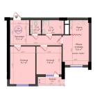 2-комн. квартира 69.5 м²  4/23 этаж | Жилой комплекс Brilliant City