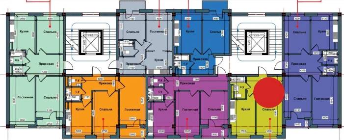 1-комнатная квартира 40 м²  9/9 этаж