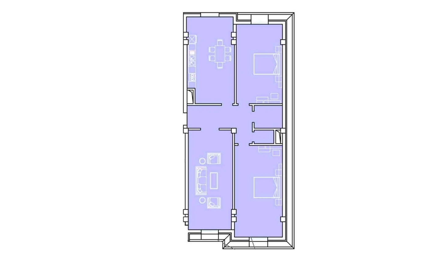 4-комнатная квартира 133 м²  8/8 этаж