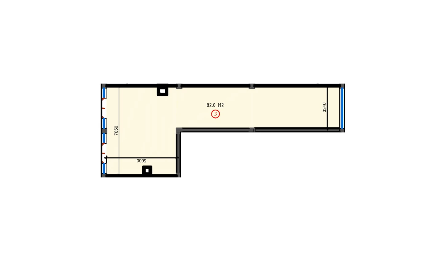 1-комнатная квартира 82 м²  3/3 этаж