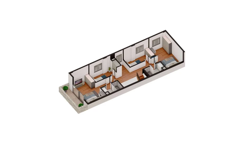 7-xonali xonadon 146.88 m²  2/4 qavat | TUSHLAR VODIYSI Turar-joy majmuasi