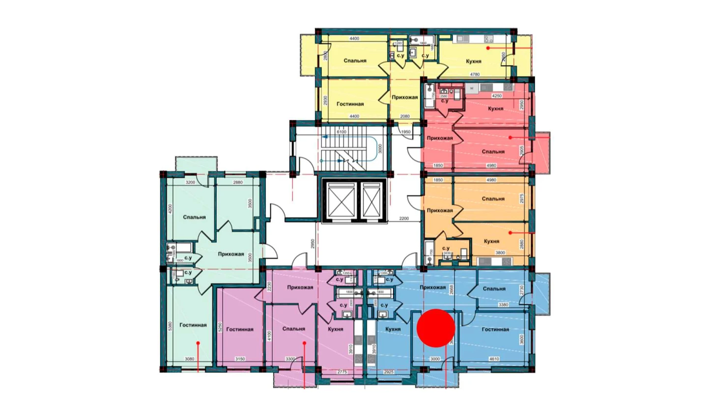 3-xonali xonadon 77.3 m²  8/8 qavat