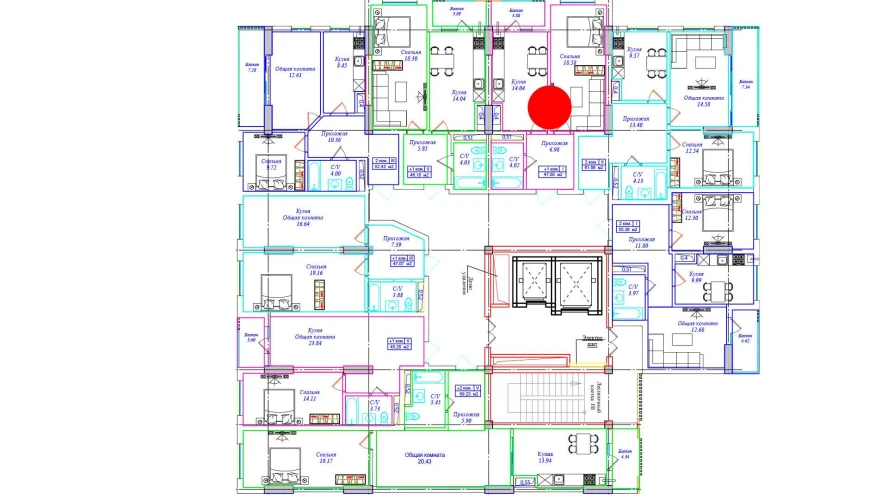 1-комнатная квартира 47.5 м²  8/8 этаж