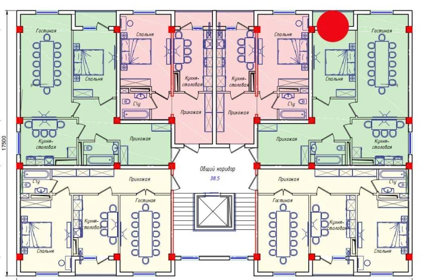 2-xonali xonadon 72.44 m²  2/2 qavat