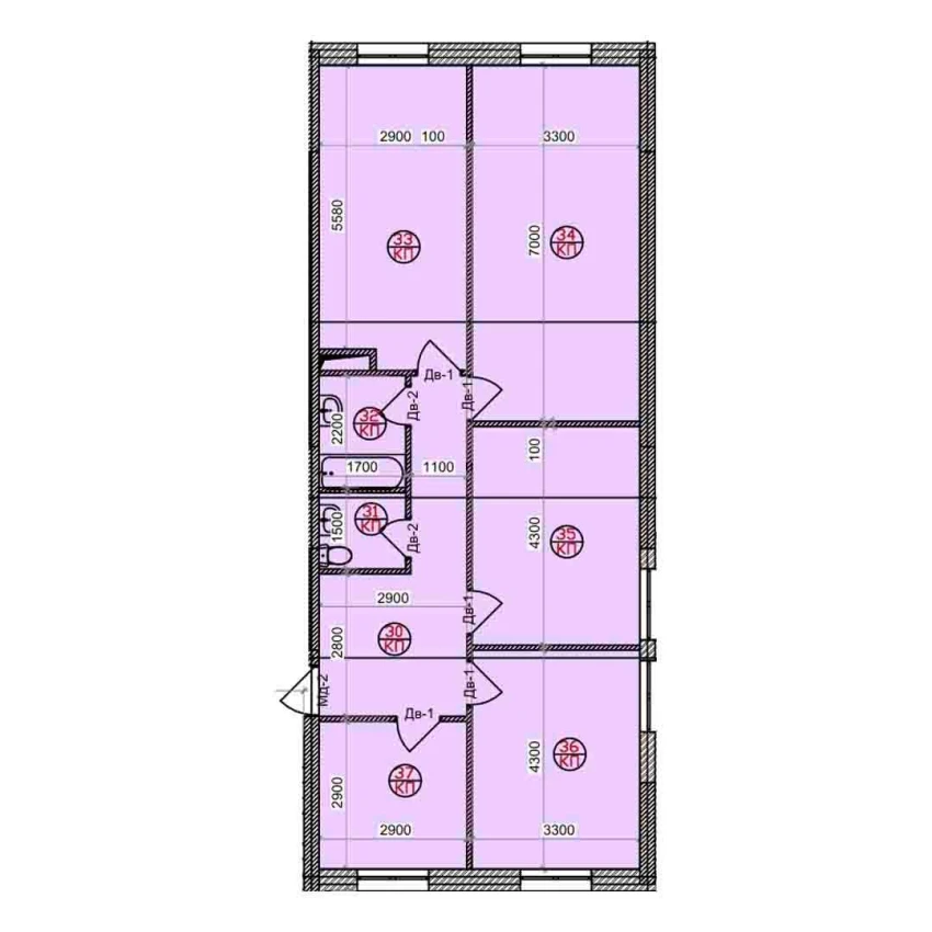 4-комнатная квартира 99.5 м²  8/8 этаж