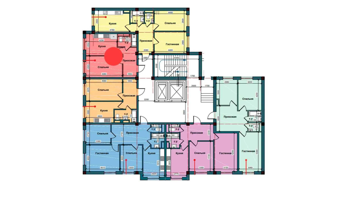 1-xonali xonadon 41.4 m²  2/2 qavat