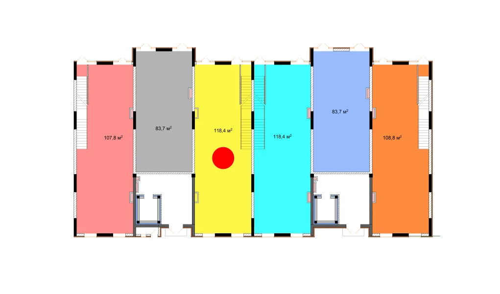 1-xonali xonadon 118.4 m²  1/1 qavat