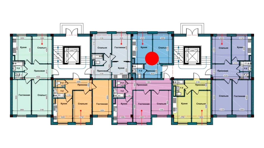 2-комнатная квартира 41 м²  1/1 этаж