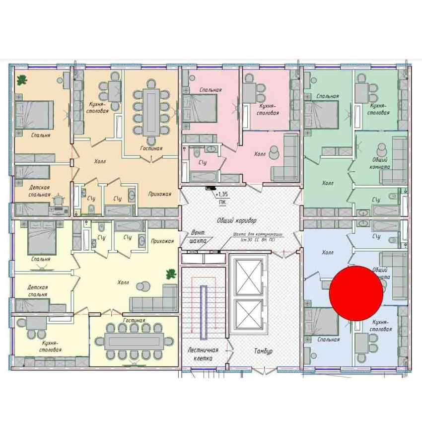 2-комнатная квартира 50.85 м²  1/1 этаж