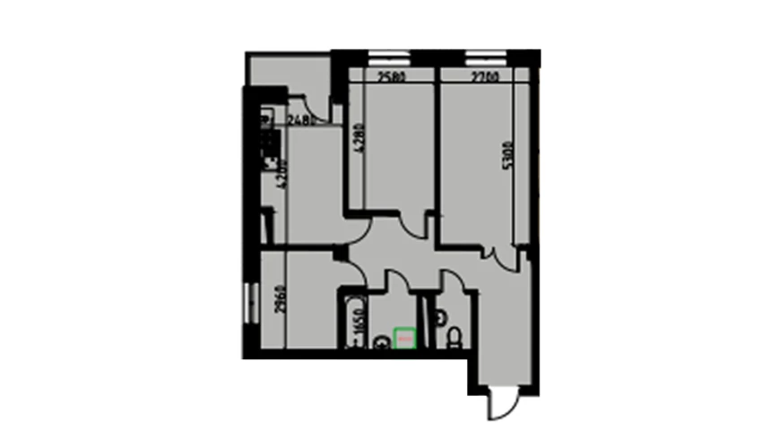 2-комнатная квартира 60.35 м²  3/3 этаж