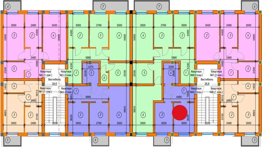 1-xonali xonadon 34.2 m²  4/4 qavat