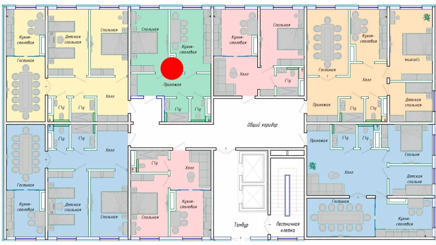 1-xonali xonadon 45.52 m²  1/1 qavat